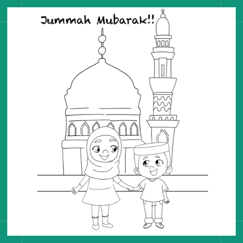 Jummah Mubarak! Coloring Page
