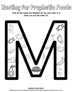 M is for Muhammad - Cut and Color PLUS Tracing - 2 Pages (Sources Included)